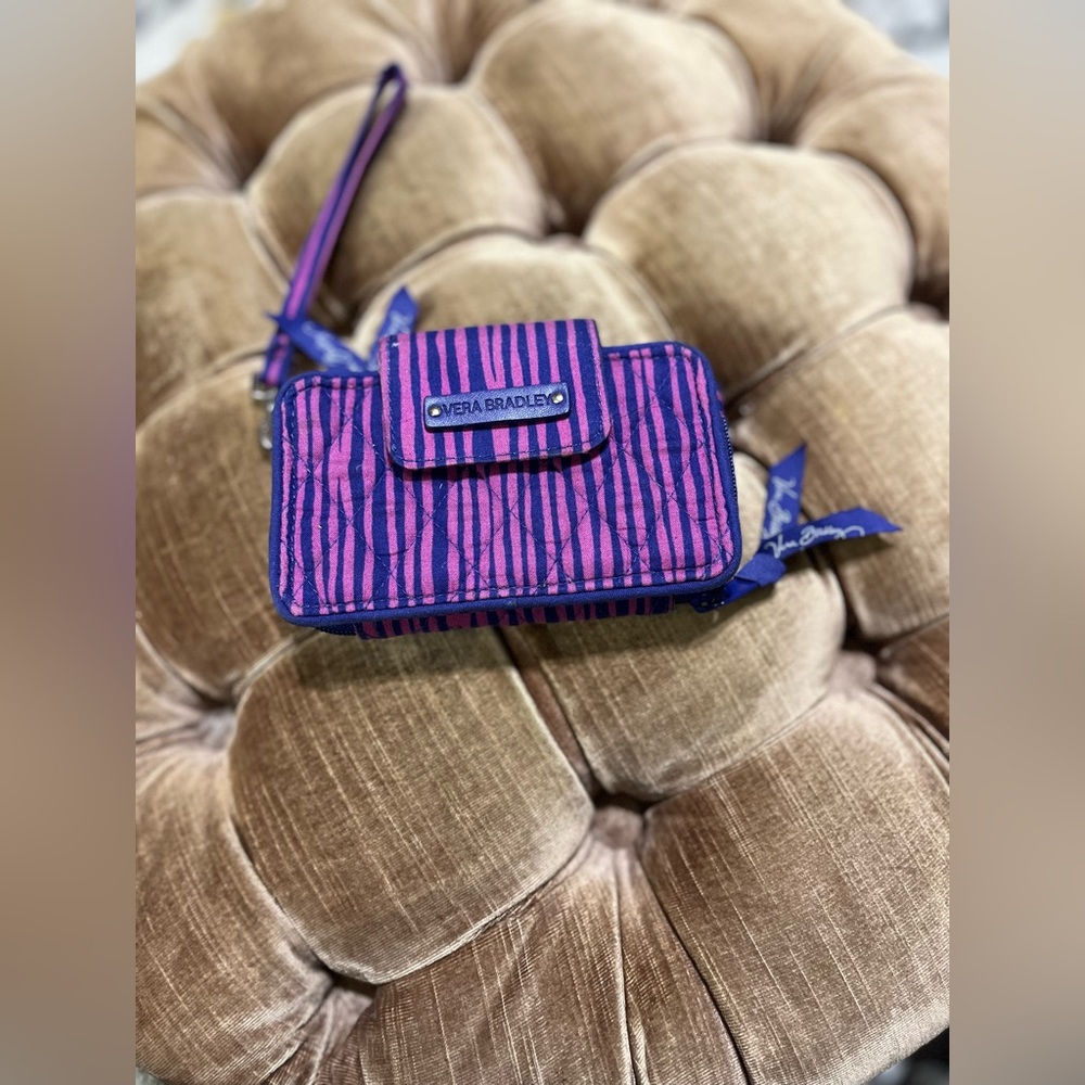 Pink and purple wristlet